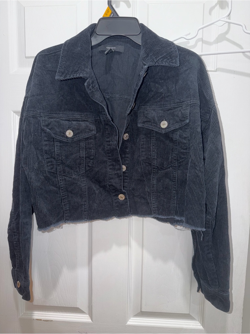 Forever 21 Black Corduroy Cropped Jacket